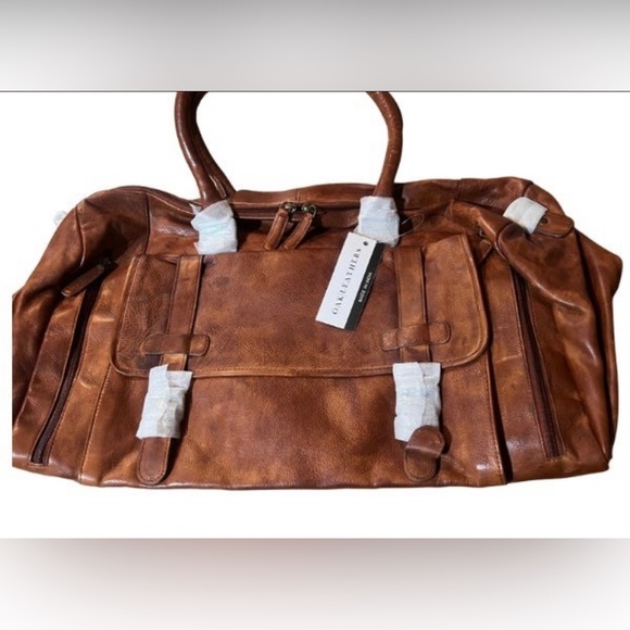 Leather Weekender Travel Duffel Bag - Picture 4 of 7